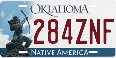 OK license plate 284ZNF