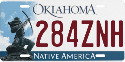 OK license plate 284ZNH