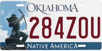 OK license plate 284ZOU