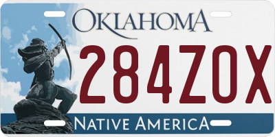 OK license plate 284ZOX