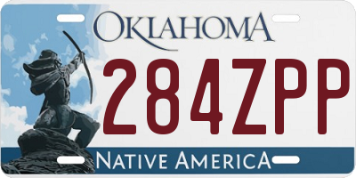 OK license plate 284ZPP