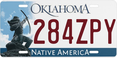 OK license plate 284ZPY