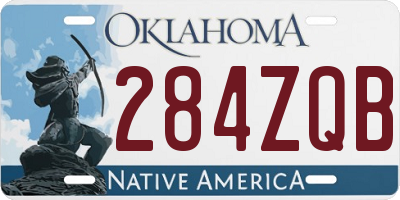 OK license plate 284ZQB
