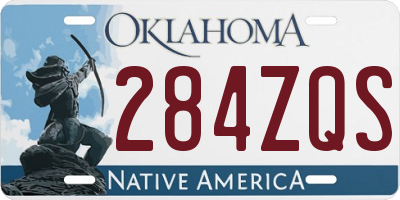 OK license plate 284ZQS