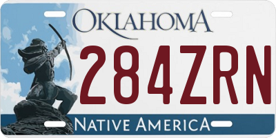 OK license plate 284ZRN