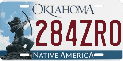 OK license plate 284ZRO