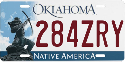 OK license plate 284ZRY