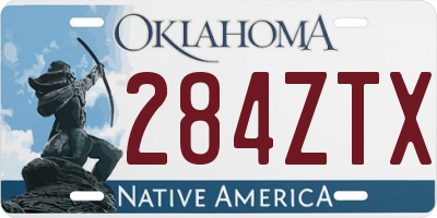 OK license plate 284ZTX