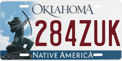 OK license plate 284ZUK