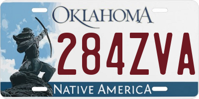 OK license plate 284ZVA