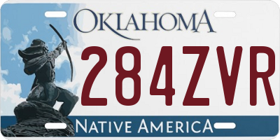 OK license plate 284ZVR