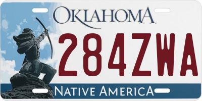 OK license plate 284ZWA