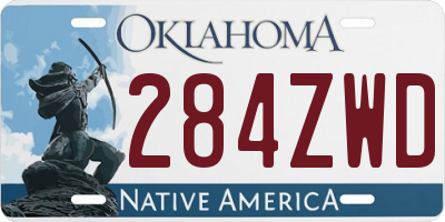 OK license plate 284ZWD