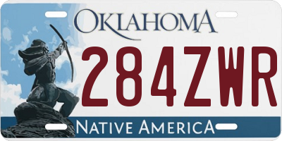 OK license plate 284ZWR