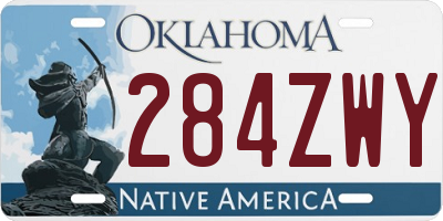 OK license plate 284ZWY