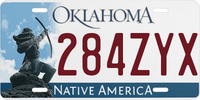 OK license plate 284ZYX