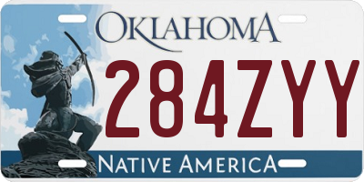 OK license plate 284ZYY