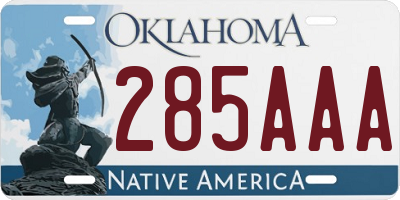 OK license plate 285AAA