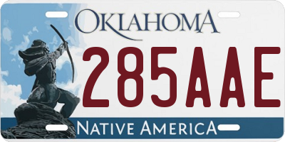 OK license plate 285AAE