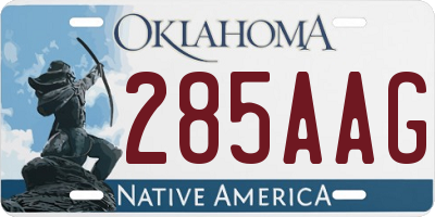 OK license plate 285AAG