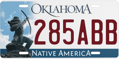 OK license plate 285ABB