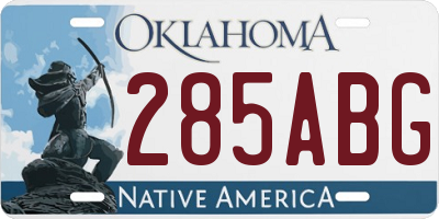 OK license plate 285ABG