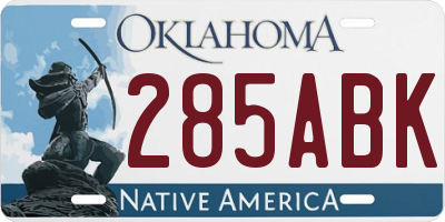 OK license plate 285ABK