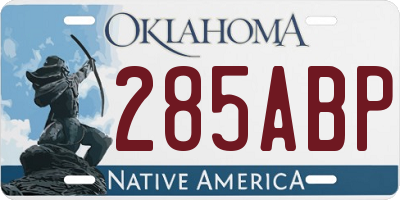 OK license plate 285ABP