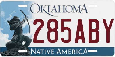 OK license plate 285ABY