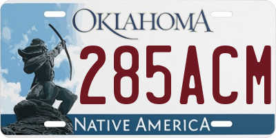 OK license plate 285ACM