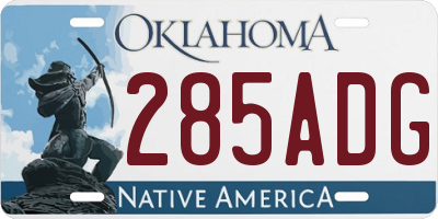 OK license plate 285ADG