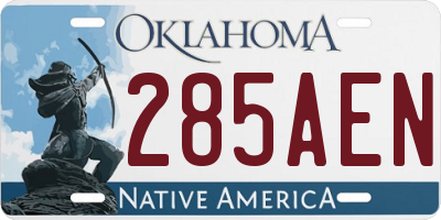OK license plate 285AEN