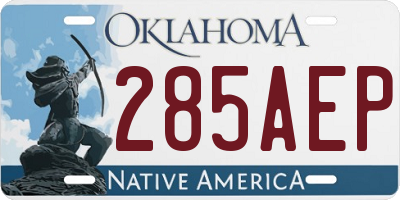 OK license plate 285AEP