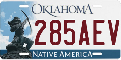OK license plate 285AEV