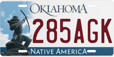 OK license plate 285AGK