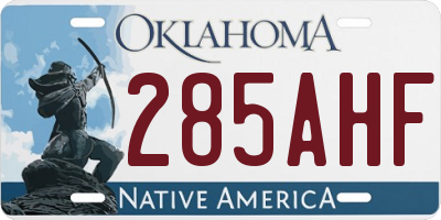 OK license plate 285AHF