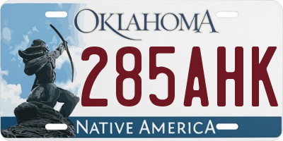 OK license plate 285AHK