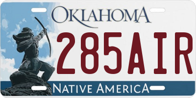 OK license plate 285AIR