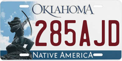 OK license plate 285AJD