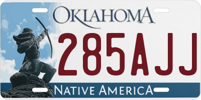 OK license plate 285AJJ