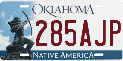 OK license plate 285AJP