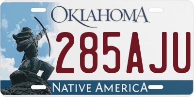 OK license plate 285AJU