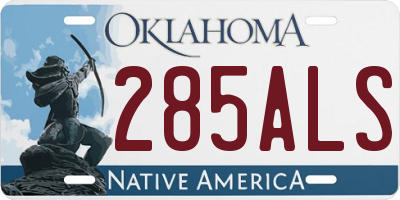 OK license plate 285ALS