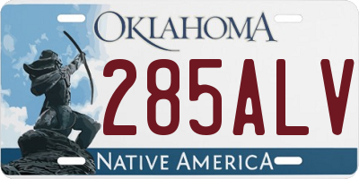 OK license plate 285ALV