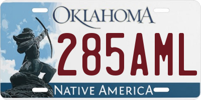 OK license plate 285AML