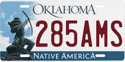 OK license plate 285AMS