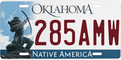 OK license plate 285AMW