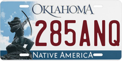 OK license plate 285ANQ