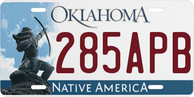 OK license plate 285APB