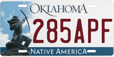 OK license plate 285APF